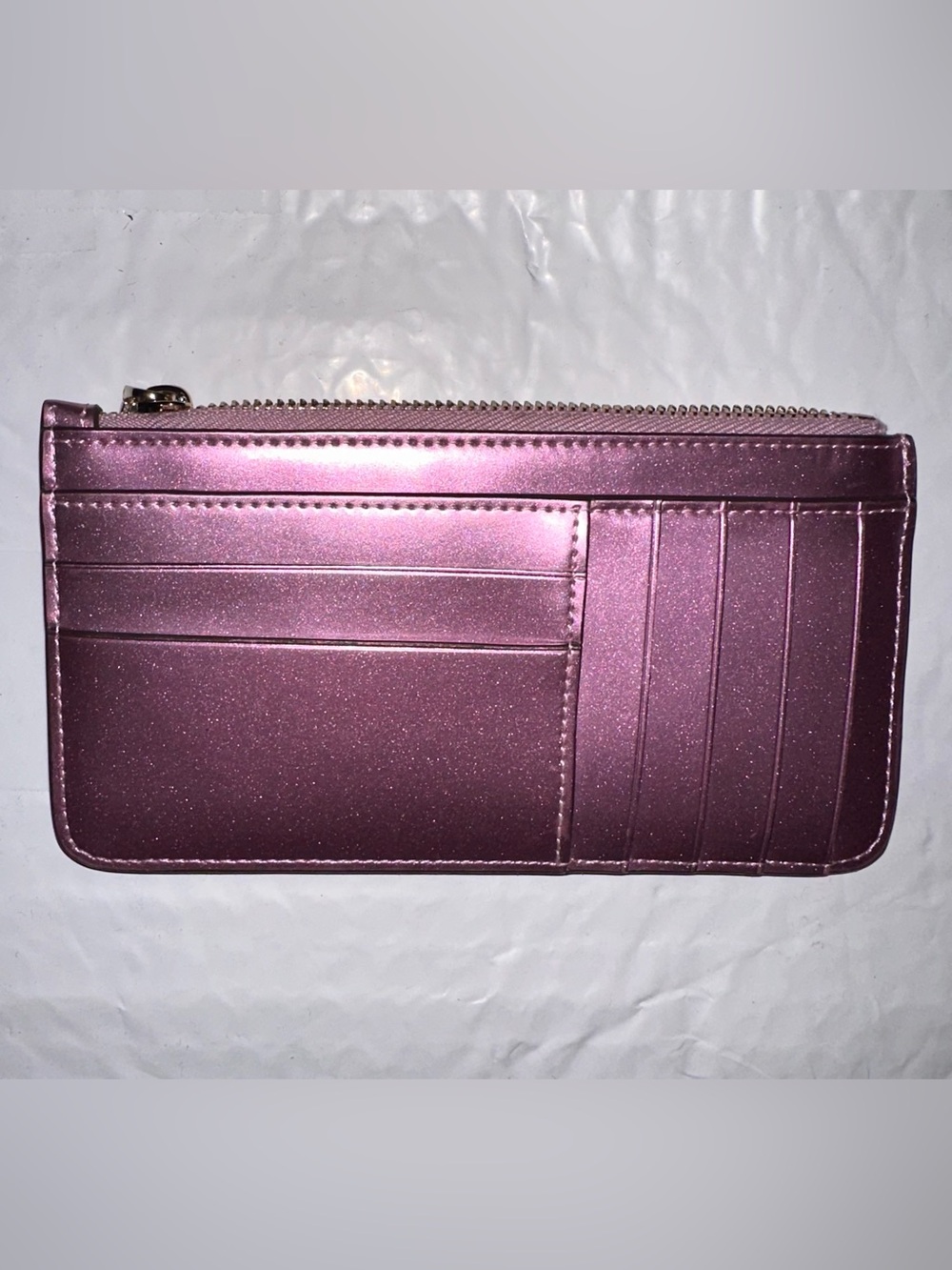 Kate Spade Metallic Rose Pink Zip Wristlet Wallet